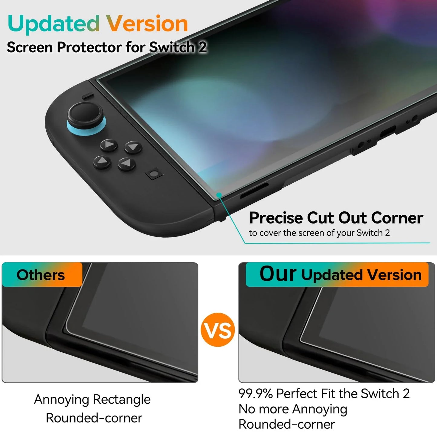 Screen Protector Tempered Glass for Switch Nintend 2 Model 2025,Transparent HD Clear Anti-Scratch Screen Protector Accessories