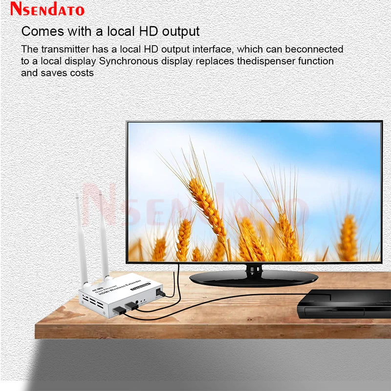 4K 5.8G HDMI Wireless Extender 200m 1 TX-4 RX HDMI Wireless Video Transmitter Receiver Extender with IR HDMI Loop-Out For TV PC