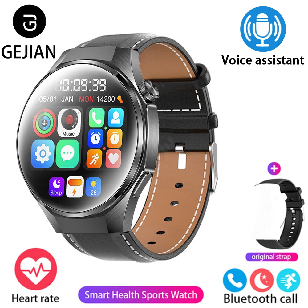 GEJIAN 2025 New Smart Watch 1.46-inch 360 * 360 HD Full Touch Screen Voice Assistant BT Call Heart Rate Monitoring Smartwatch