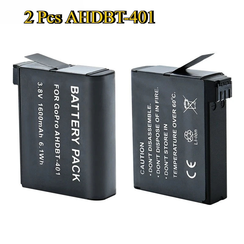 New Replacement Battery AHDBT-401 For Gopro Hero 4+ LED 2-Port USB Charger For GoPro Hero4 HERO4 Camera