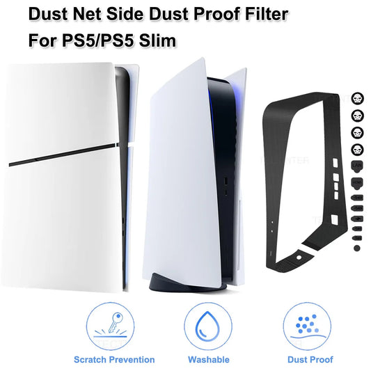 For PS5 Slim Disc/Digital Console Dust Net Side Dust Proof Filter Cover Dust Mesh Dust Plugs For PlayStation 5 Slim Accessories