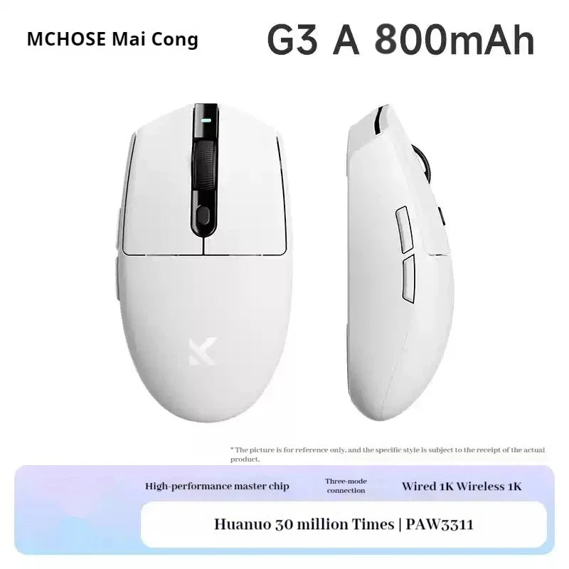 MCHOSE G3 V2 Gaming Mouse Tri-mode Wireless Paw3311 Sensor Lightweight Ergonomics Esports Wireless Mouse Pc Gamer Accessories