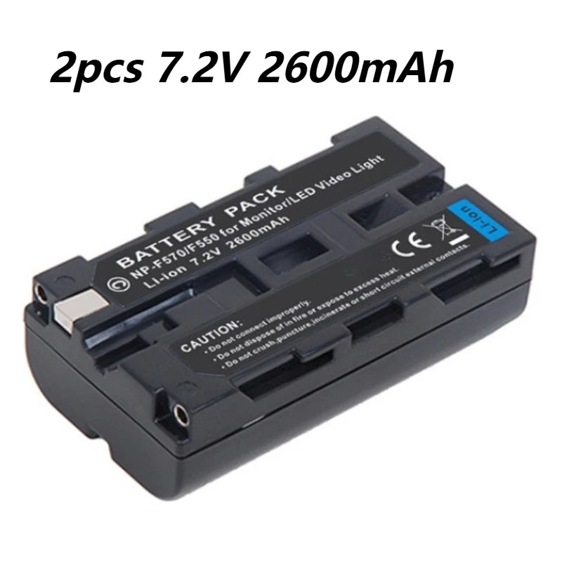 NP-F550 Full Decoding Lithium Battery for Sony Camcorders NP-F570 Photography Fill Light Fast Charging Large Capacity