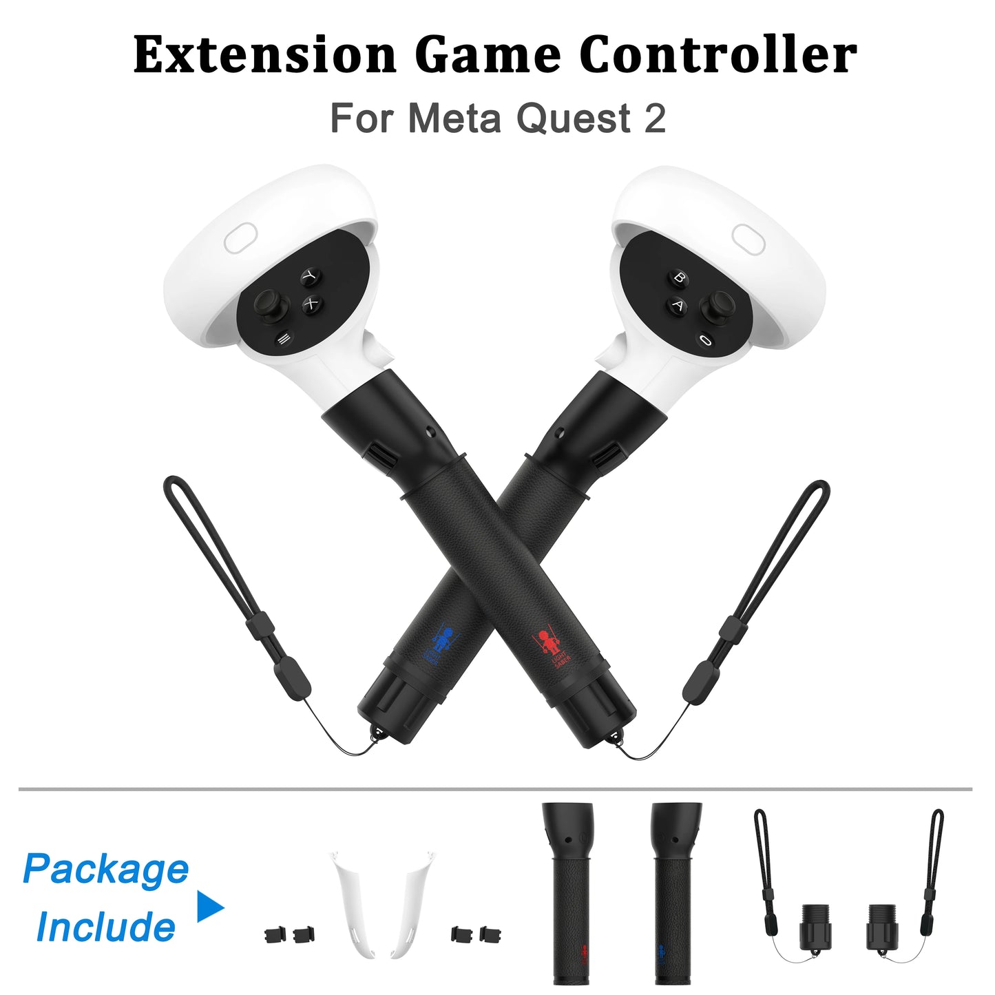 Controller Extensions VR Gorilla Long Arms Grips for Meta Quest 2/3/3S Saber Golf Club Baseball, Enhance VR Game Experience 