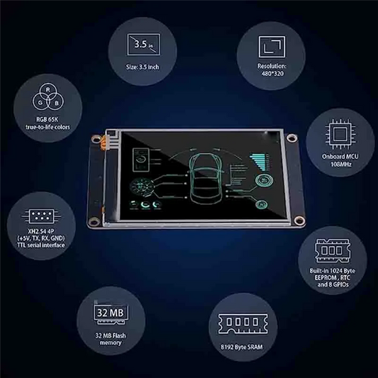 T35C  HMI LCD Touch Display NX4832K035 3.5-Inch Resistive Display Enhanced Series UASRT TFT LCD Module