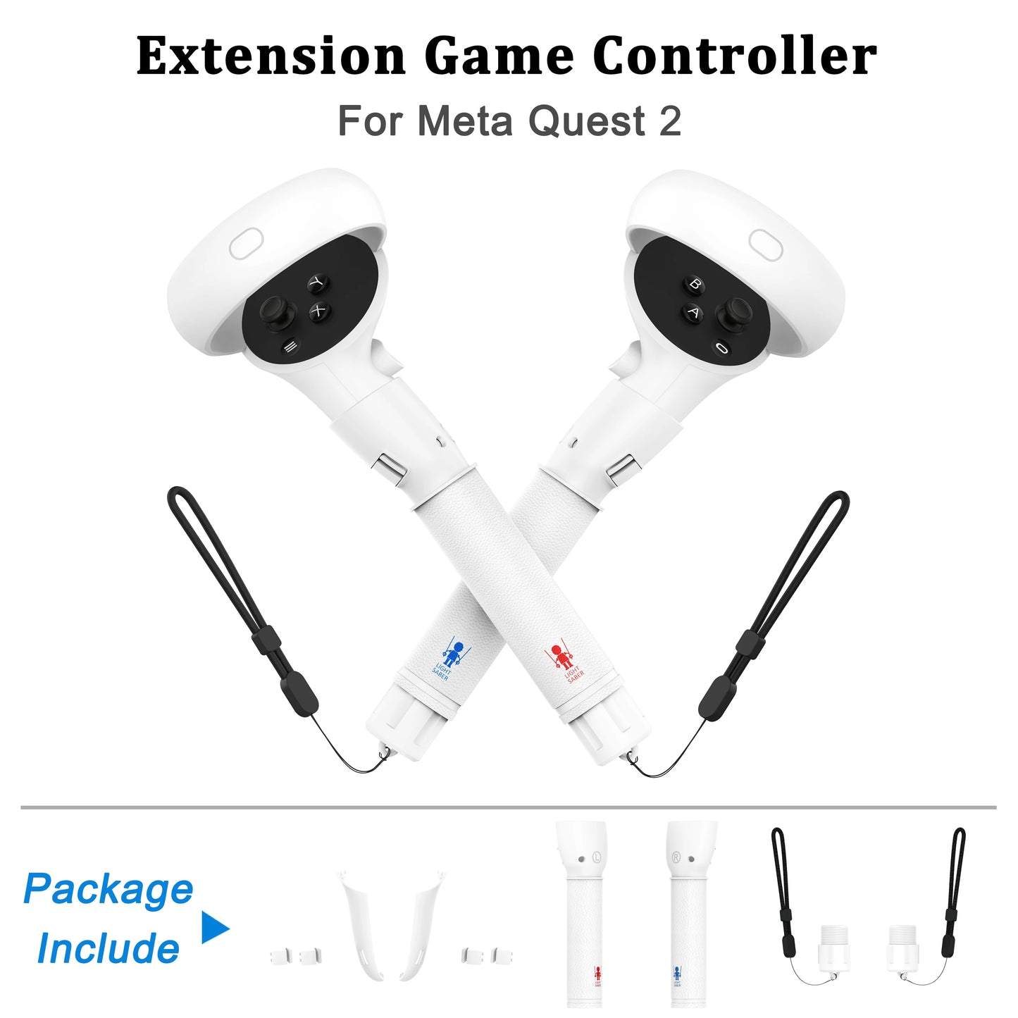 Controller Extensions VR Gorilla Long Arms Grips for Meta Quest 2/3/3S Saber Golf Club Baseball, Enhance VR Game Experience 