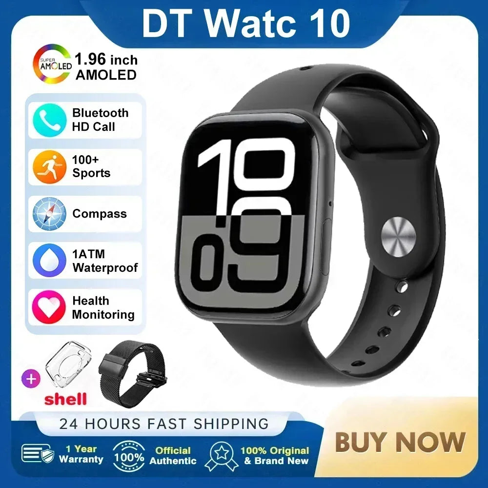 New Original For Apple Watch 10 Smart Watch 16GB Memory Music HD AMOLED NFC Compass Bluetooth Call Waterproof Smart Watch Woman