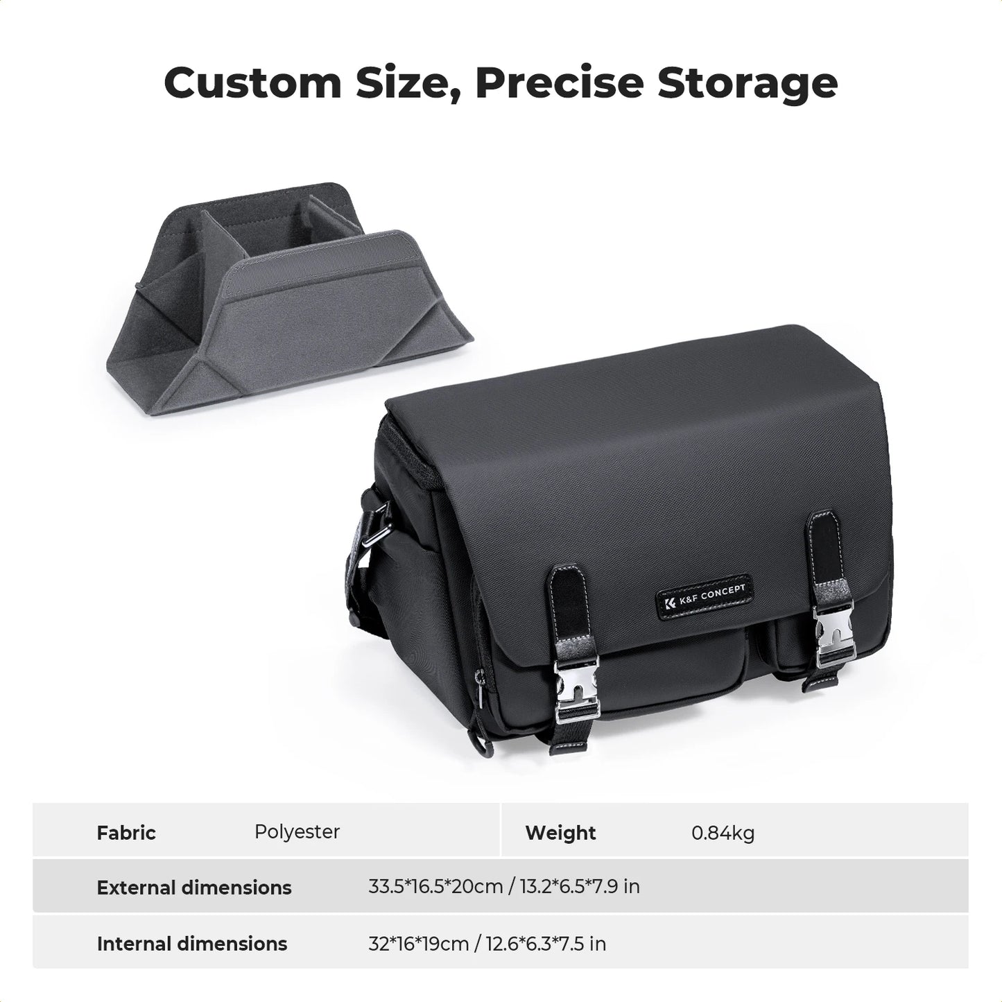 K&F Concept Zipper Buckle Camera Sling Bag Travel Photography Shoulder Bag For Sony DSLR SLR Camera Accessories Tripod Holder