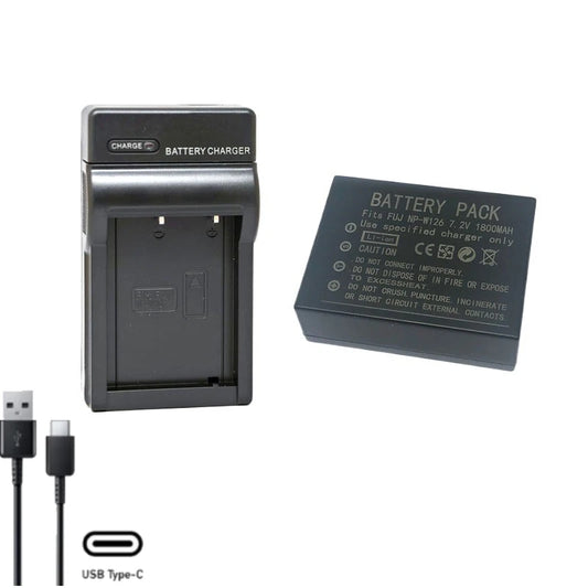 NP-W126 7.2V 1800mAh Camera Battery+Charger For Fujifilm XPro 1 2 3 XA1 XT1 XT2 XT3 HS33 HS50 XT20 XT30 XS10 XT100 XT200 XA5 XA7