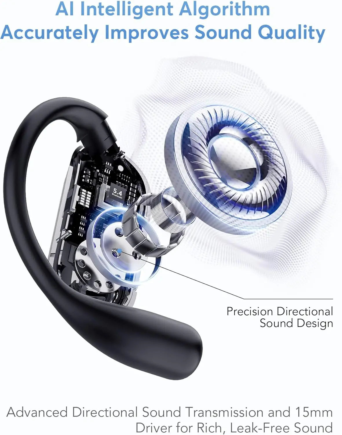 UYUXIO Ai Translation Earbuds Real Time Translator Headphones 144 Languages Open Ear Translating Wireless Earphones for Travel