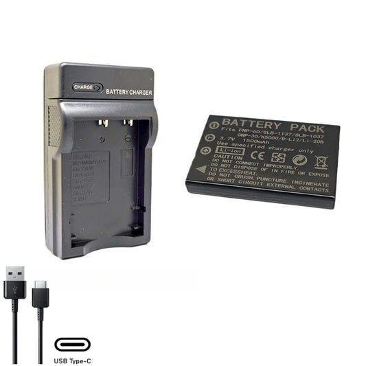 NP-60 3.7V 1500mAh SLB-1037 CNP30 KLIC-5000 D-Li2 Li-20B Camera Battery +Charger for Fujifilm F50I F501 F401 F410 F601 F601Z