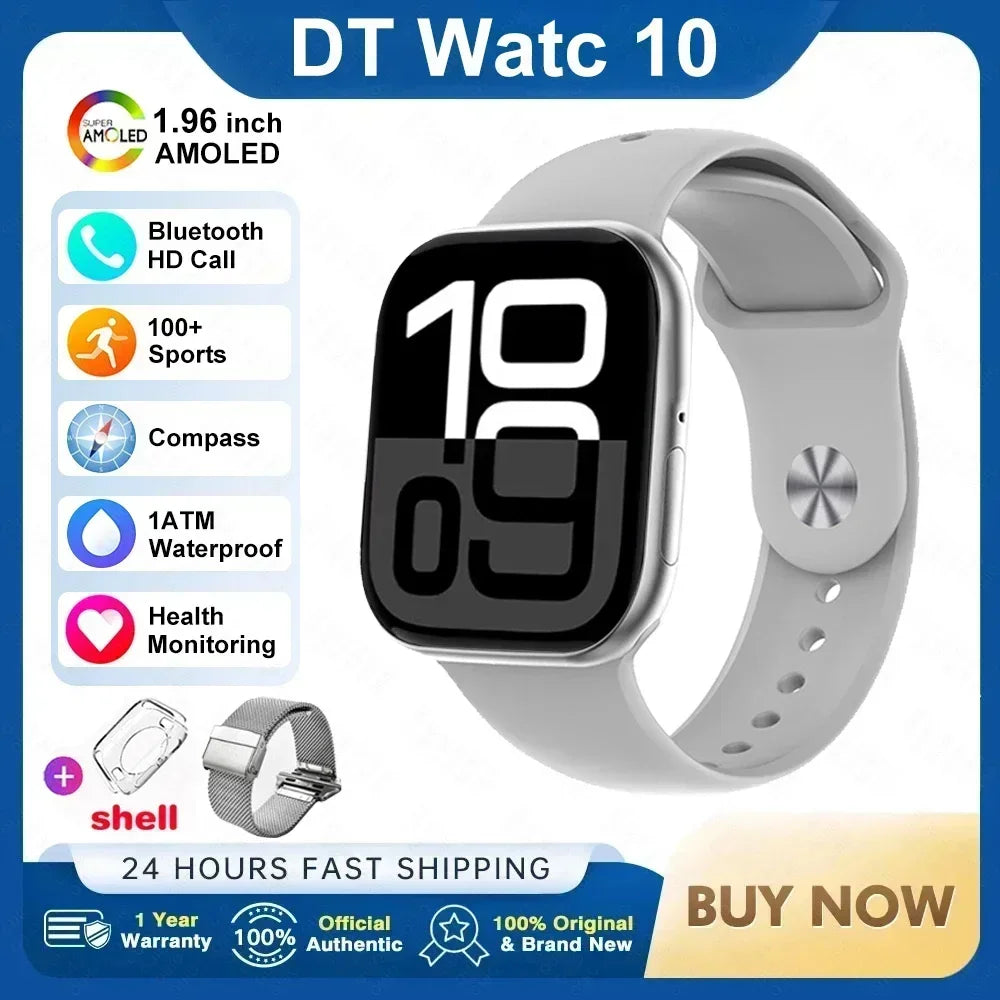 New Original For Apple Watch 10 Smart Watch 16GB Memory Music HD AMOLED NFC Compass Bluetooth Call Waterproof Smart Watch Woman