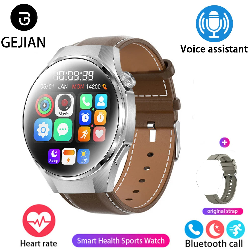 GEJIAN 2025 New Smart Watch 1.46-inch 360 * 360 HD Full Touch Screen Voice Assistant BT Call Heart Rate Monitoring Smartwatch
