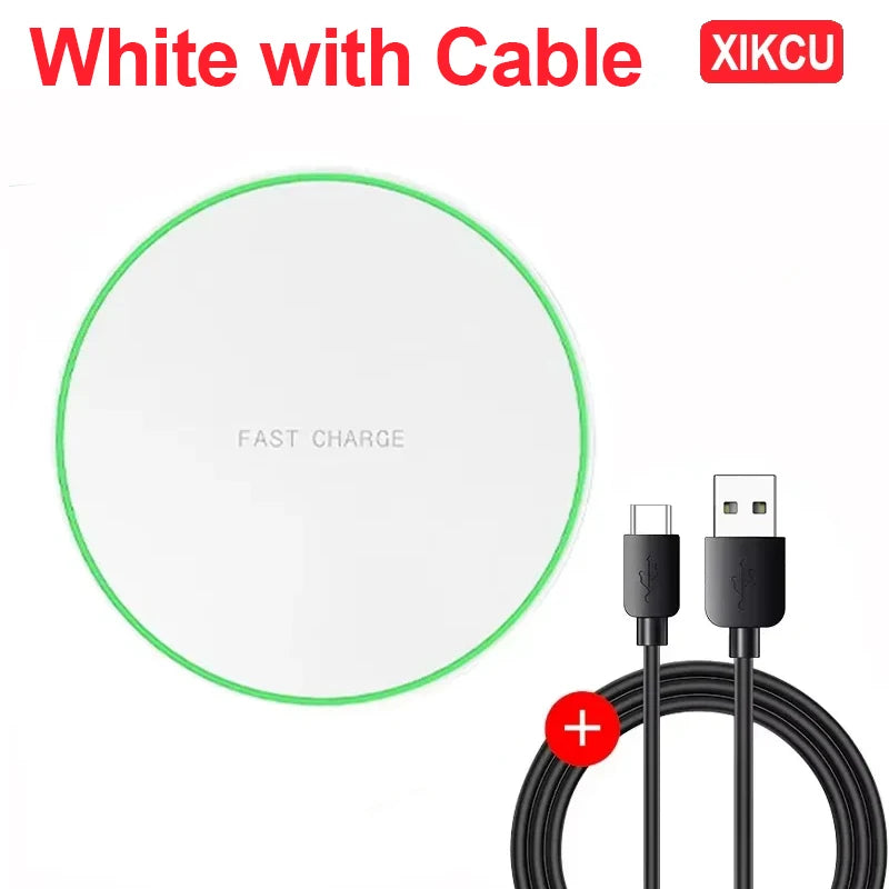 XIKCU Lightweight Desktop Wireless Charger Pad For iPhone 16 15 14 13 12 Pro Max Samsung Xiaomi Cell Phone Fast Charging Station