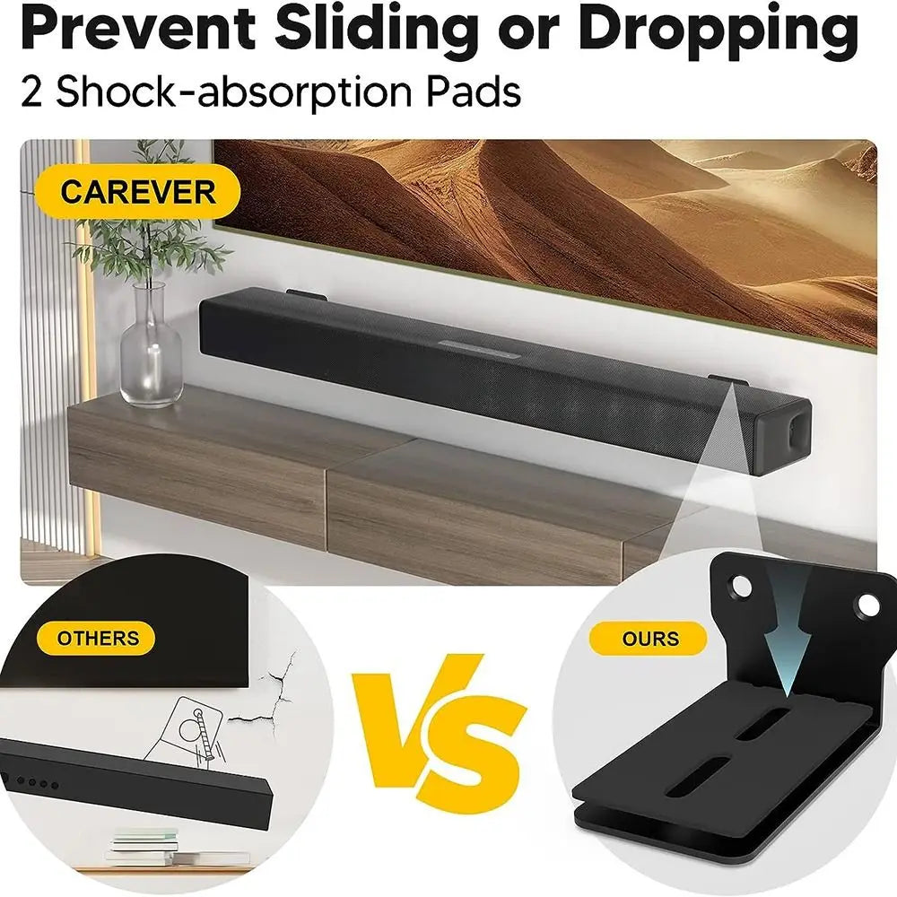 Sound Bar Mounts Wall Brackets - Easy to Install Anti-Drop Wall Shelf Holder, Universal Soundbar Speaker Mounting Bracket