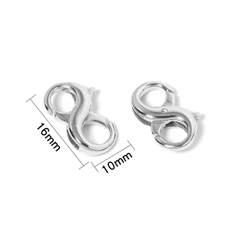 1pcs Stainless Steel Double Headed Claps Hook Titanium steel 8 Shape Buckle Connectors For Jewelry Making DIY Necklace
