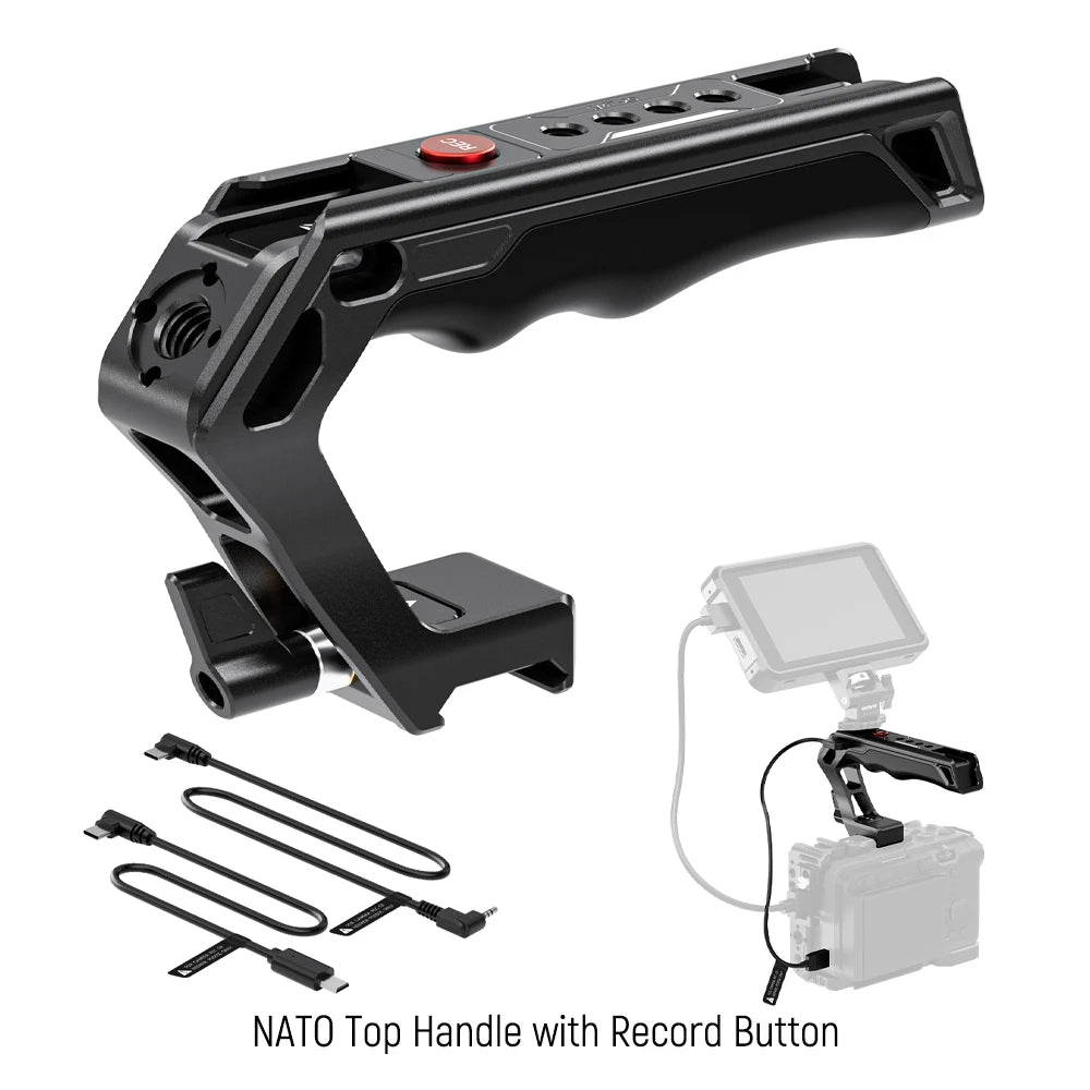 NEEWER Camera Top Handle with 3/8" ARRI Locating Pins Comfort Silicone Grip Compatible with Handles Camera Cages Video Rigs