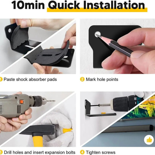 Sound Bar Mounts Wall Brackets - Easy to Install Anti-Drop Wall Shelf Holder, Universal Soundbar Speaker Mounting Bracket