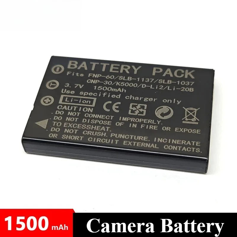 NP-60 NP60 SLB-1137 SLB-1037 CNP30 KLIC-5000 D-Li2 Li-20B Battery + Charger for Fujifilm F50I F501 F401 ZOOM F410 F601 F601Z