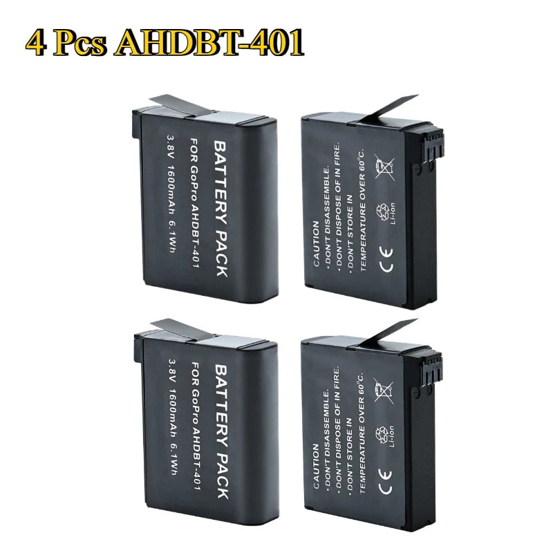 New Replacement Battery AHDBT-401 For Gopro Hero 4+ LED 2-Port USB Charger For GoPro Hero4 HERO4 Camera