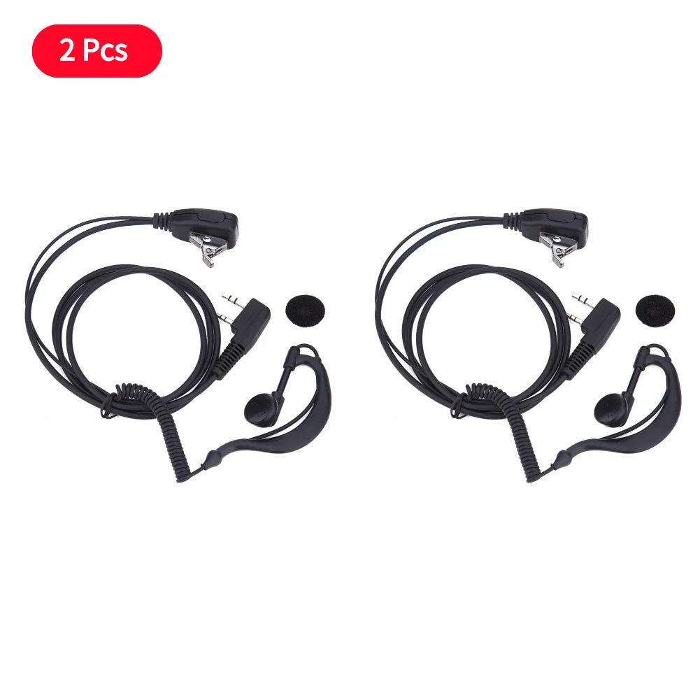 1-3PCS 2 PIN Earpiece Headset PTT MIC 1m Ear Hook Walkie Talkie Earbud Interphone Earphone Earpiece for BAOFENG UV5R/KENWOOD/HYT