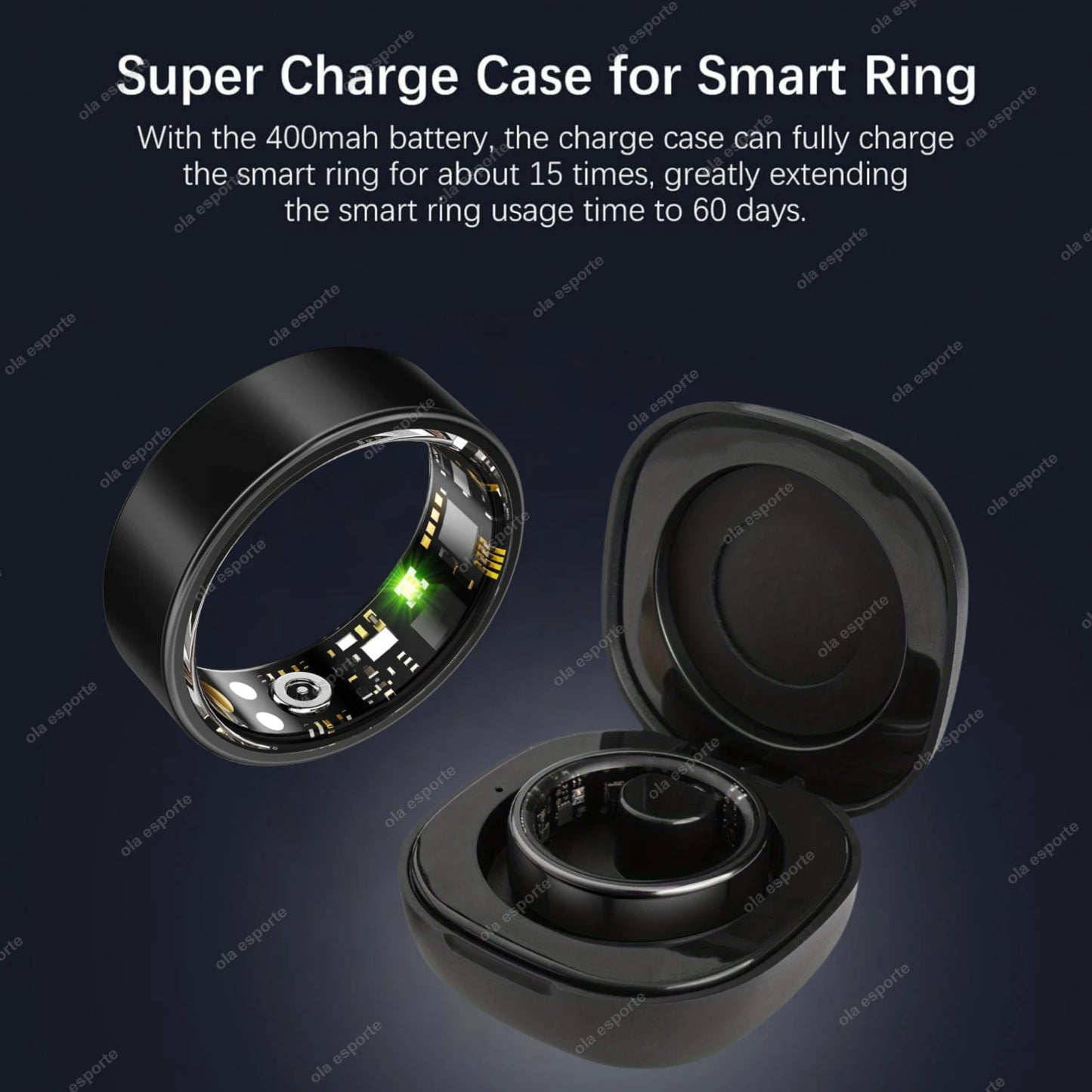 Smart Ring Men Women, Blood Pressure, Heart Rate and Blood Oxygen Monitor Smartring IP68&5ATM Waterproof, Multi-sport Mode Rings