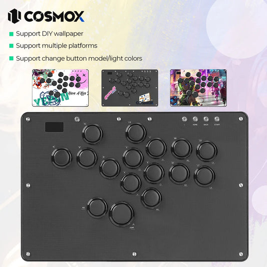 Haute42-COSMOX Leverless Controller Keyboard For PC/PS3/PS4/PS5 Switch Steam Fighting Gaming Joystick Support DIY Wallpaper