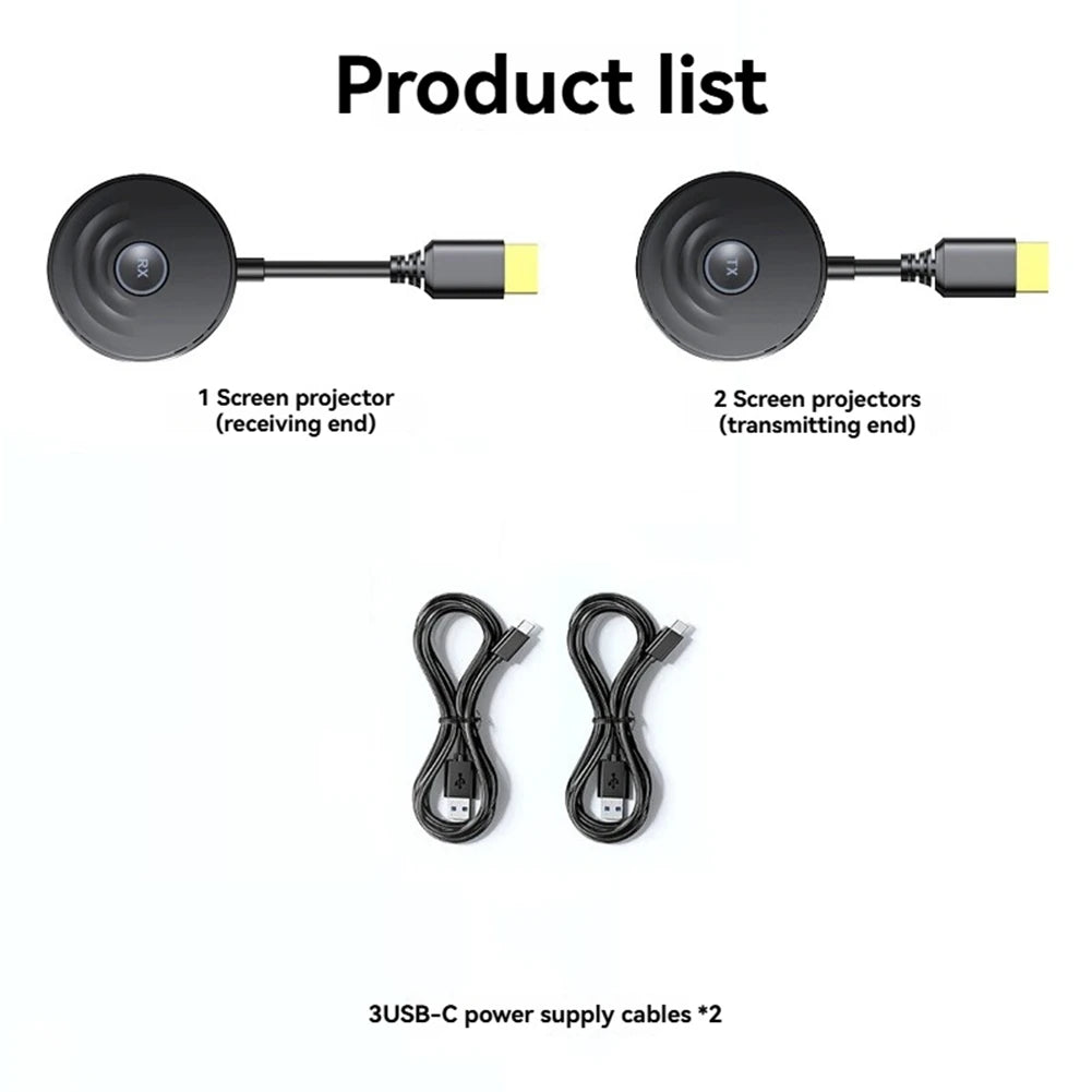 ELECT--Compatible Wireless Extender 1080P 50M 5G Audio Video Transmitter Receiver Screen Sharing Switch