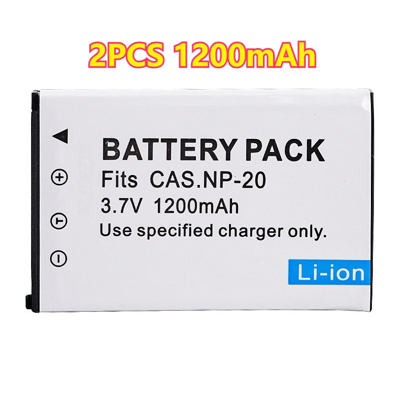 1200mAh CNP20 Battery for Casio NP-20 EX-Z70 Z75 S500 S720 S880 Z60 S2 S3 Camera Batteries