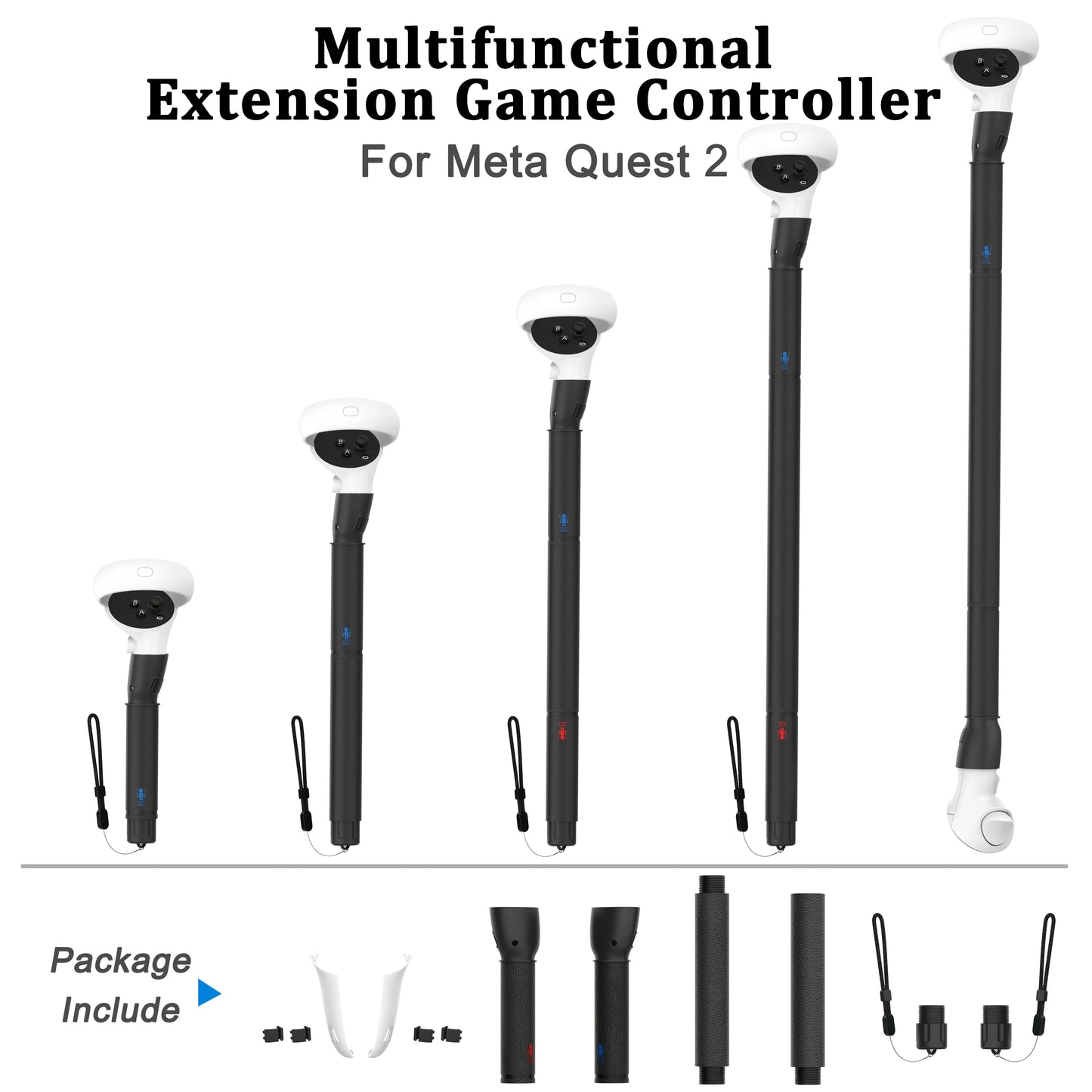 Controller Extensions VR Gorilla Long Arms Grips for Meta Quest 2/3/3S Saber Golf Club Baseball, Enhance VR Game Experience 