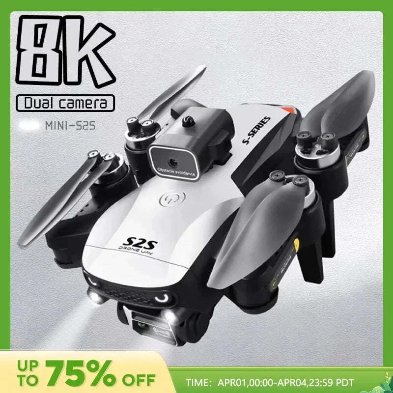 s2s sBrushless Drone 4k Profesional 8K HD Dual Camera Obstacle Avoidance Aerial Photography Foldable Quadcopter Flying 25Min