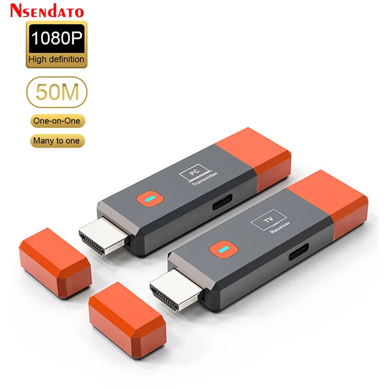 HDMI Wireless Video Transmitter and Receiver Extender 50m 1080P HDMI Video TV Stick Dongle Wireless Adapter For Camera Laptop PC