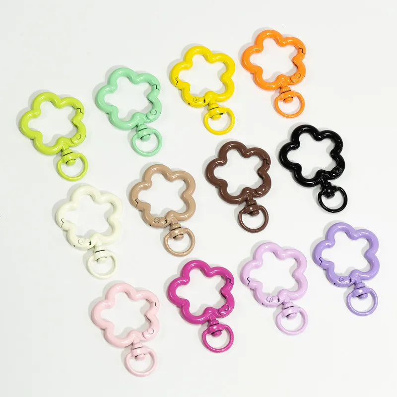 5pcs Flower Metal Lobster Claw Clasps Swivel Lanyards Trigger Snap Hooks Strap Connector for Bag Key Chains Rings Jewelry Making