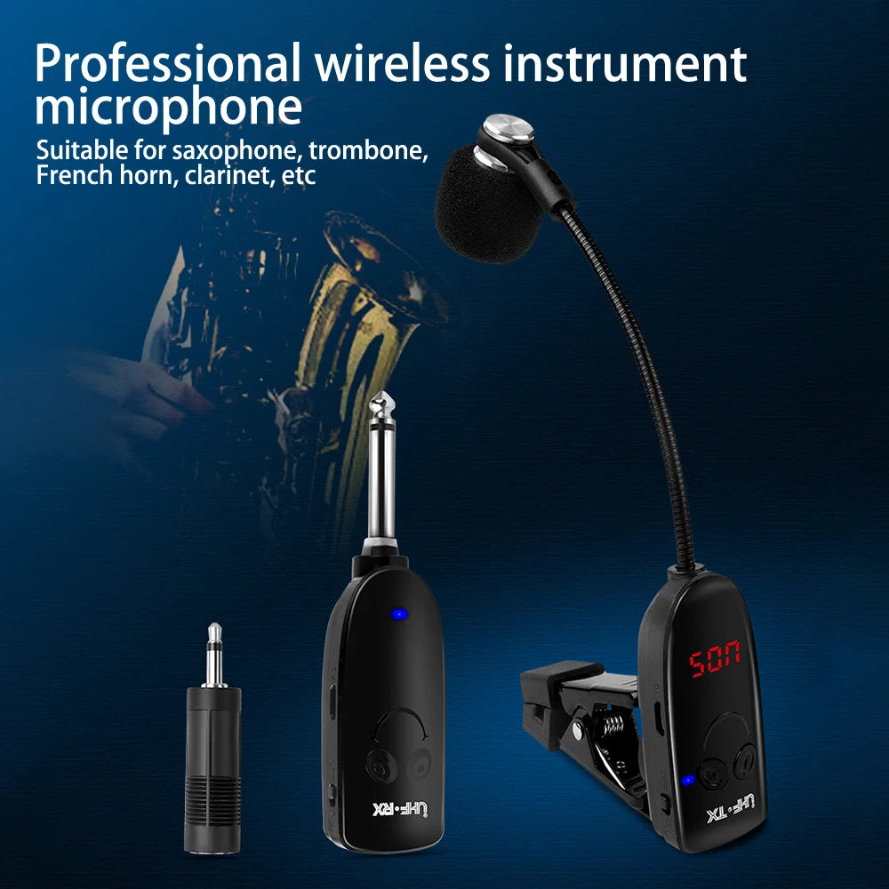Wireless Instruments Saxophone Microphone Wireless Receiver amplifier professional recording performance outdoor performa