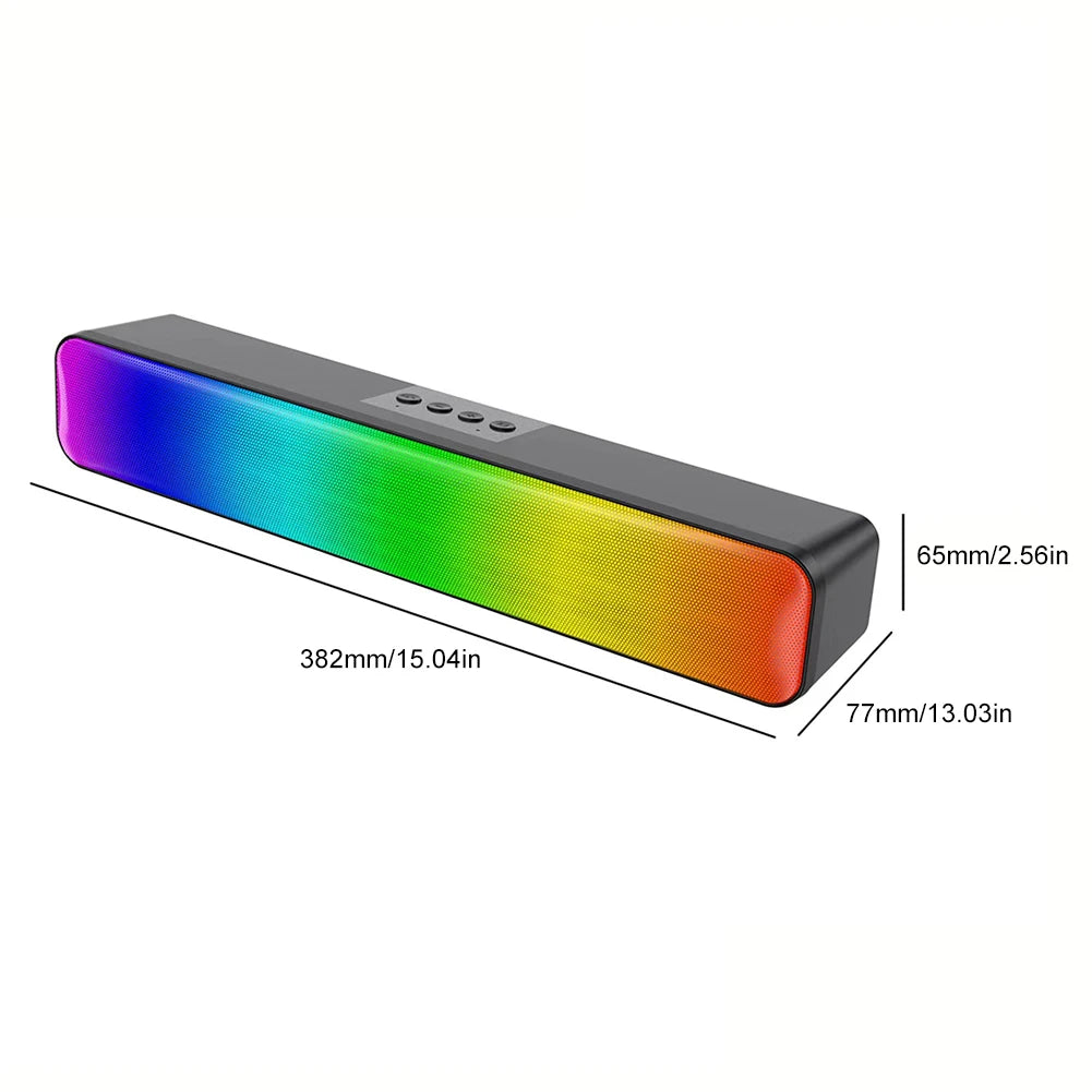 RGB Wireless Speaker Bluetooth 3D Stereo Sound Bar USB Powered Music Player Double Speaker High Volume for PC Laptop