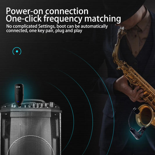 Wireless Instruments Saxophone Microphone Wireless Receiver amplifier professional recording performance outdoor performa
