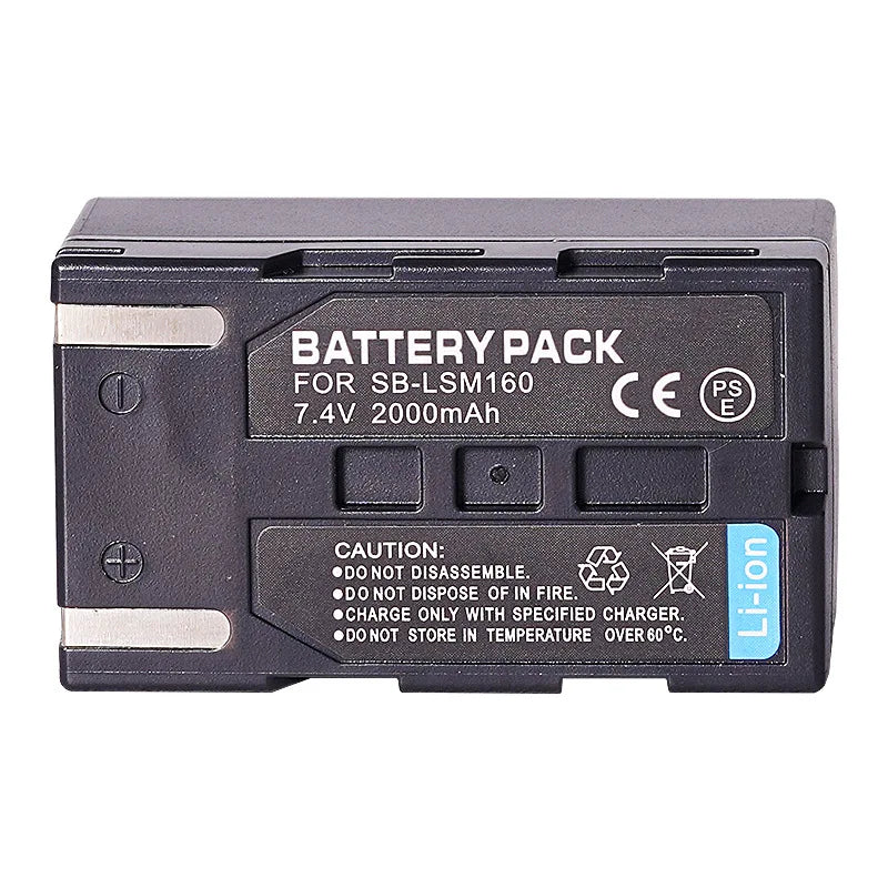 7.4V 2000mAh for Samsung SB-LSM160 SC-D366 D453 D455 D963 D965 DC163 165 Camera Batteries