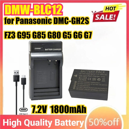 DMW-BLC12 BLC12E Camera Battery for Panasonic DMC-GH2S FZ3 G95 G85 G80 G5 G6 G7 GX8 FZ200 FZ300 FZ2500 FZ1000 GH2S  DMC-FZ300
