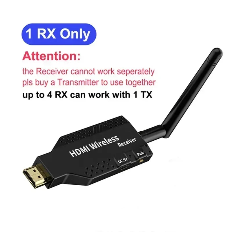 1080P 50M HDMI-Compatible Wireless Audio Video Transmitter Receiver Extender  for 1 TX-4 RX PS4 Camera Laptop PC to TV Monitor