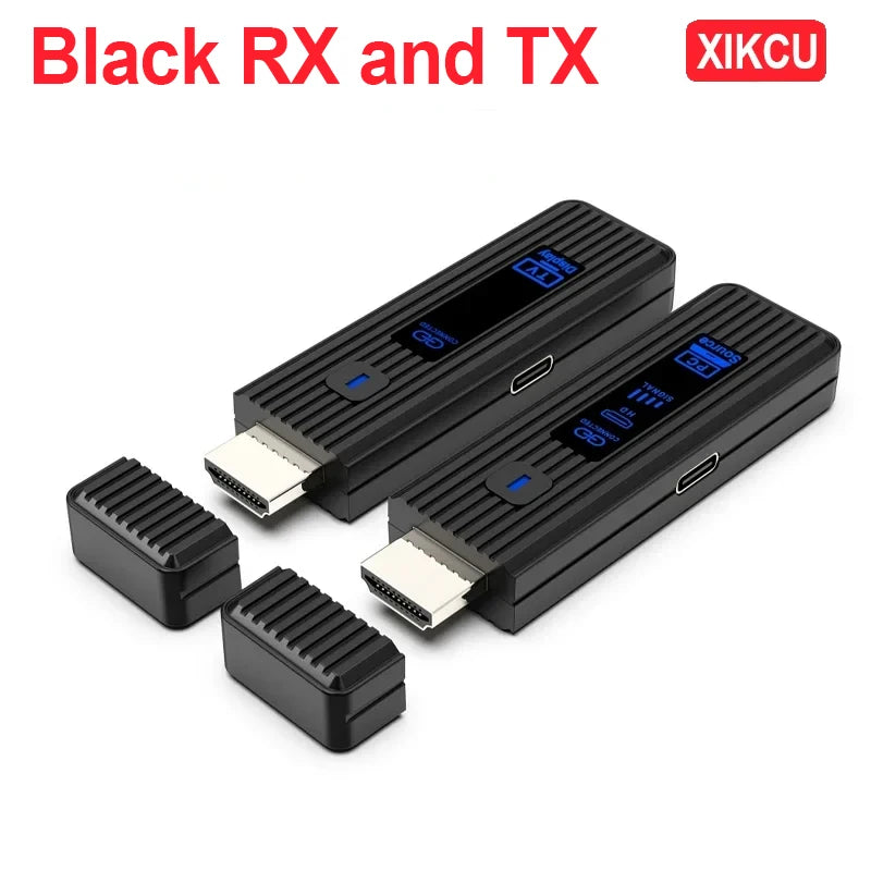 XIKCU Wireless HDMI-Compatible Video Transmitter and Receiver Extender TV Stick Dongle Adapter For Camera Laptop To Projector TV