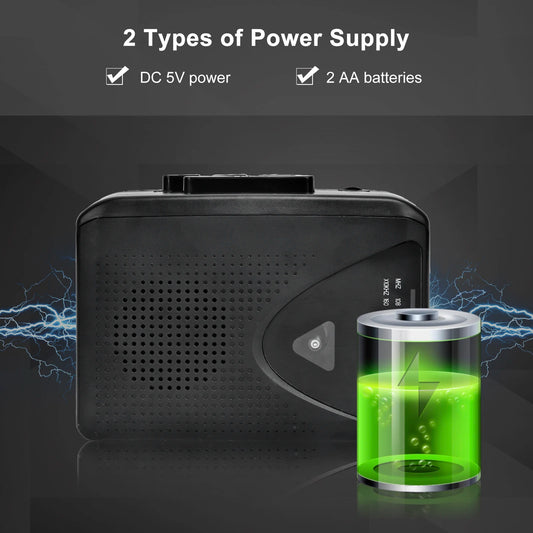 Mini Radio with Easy Tuning Portable AM/FM Radio Portable Cassette Player   AM/FM Radio with 3.5mm Eeadphone Jack