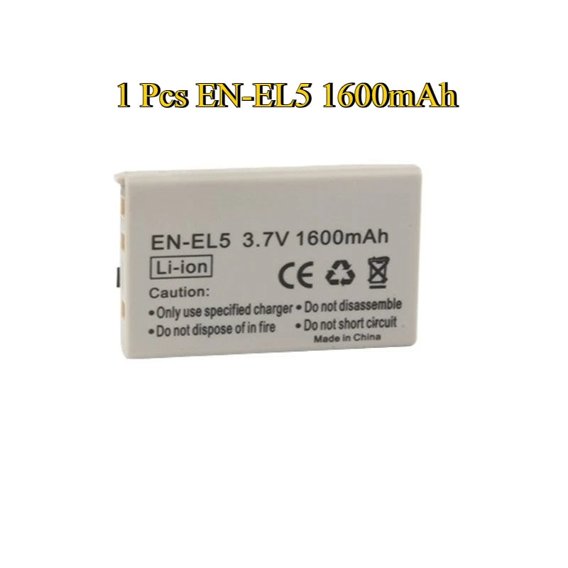 New EN-EL5 ENEL5 3.7V 1600mAh Replacement Camera Battery with charger for Nikon Coolpix P500 P5000 P5100 P6000 3700 4200 P530