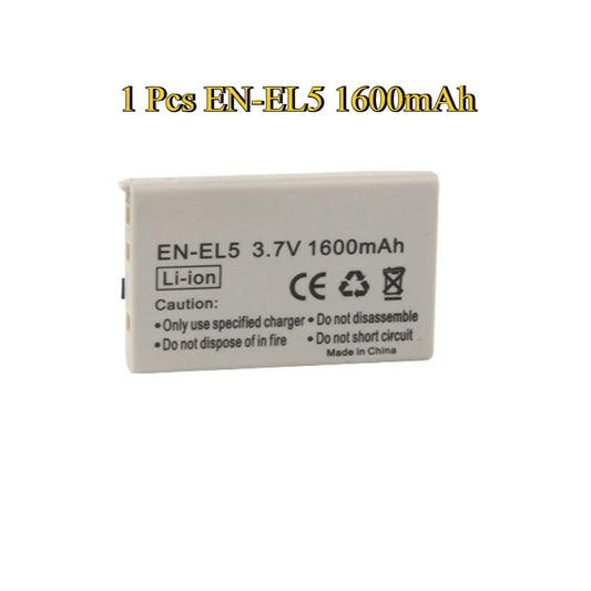 New EN-EL5 ENEL5 3.7V 1600mAh Replacement Camera Battery with charger for Nikon Coolpix P500 P5000 P5100 P6000 3700 4200 P530