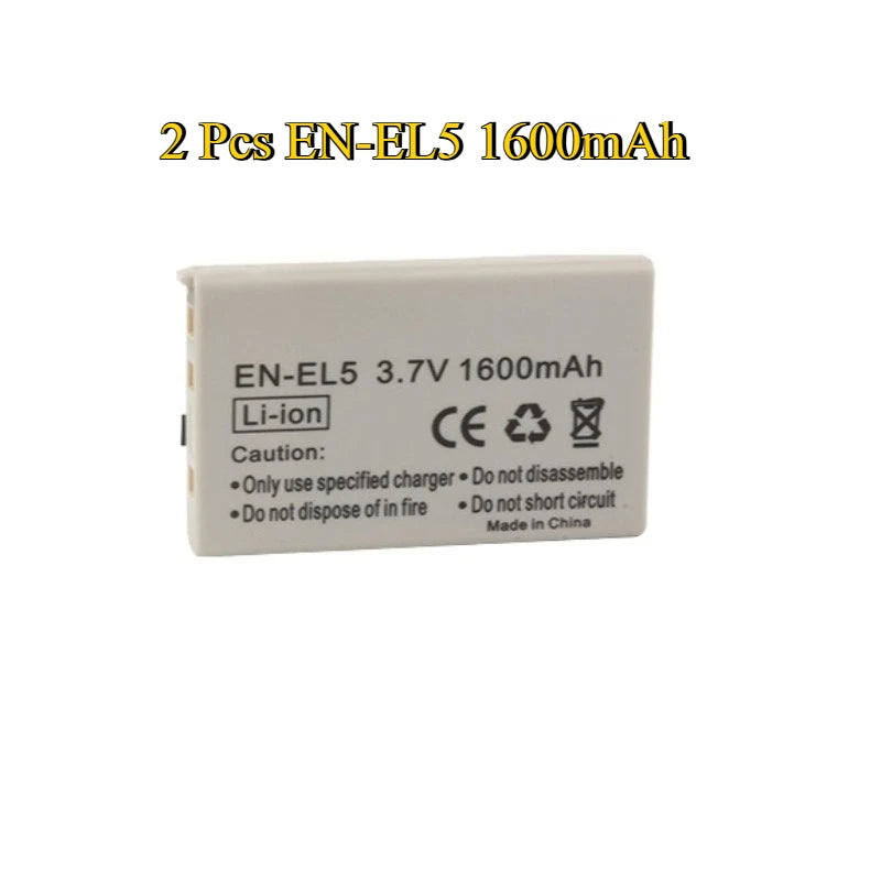 New EN-EL5 ENEL5 3.7V 1600mAh Replacement Camera Battery with charger for Nikon Coolpix P500 P5000 P5100 P6000 3700 4200 P530