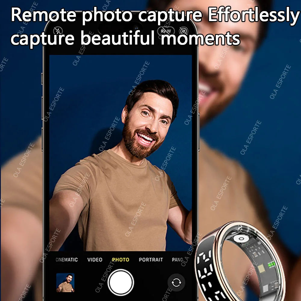 New Smart Ring Men Women LED Display Screen Gesture Swipe Video Health Monitoring Waterproof Heart Rate Sleep Monitor Smartring