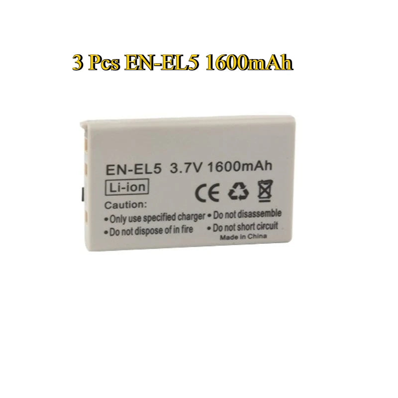 New EN-EL5 ENEL5 3.7V 1600mAh Replacement Camera Battery with charger for Nikon Coolpix P500 P5000 P5100 P6000 3700 4200 P530