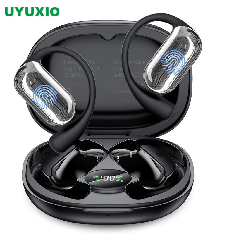 UYUXIO Ai Translation Earbuds Real Time Translator Headphones 144 Languages Open Ear Translating Wireless Earphones for Travel