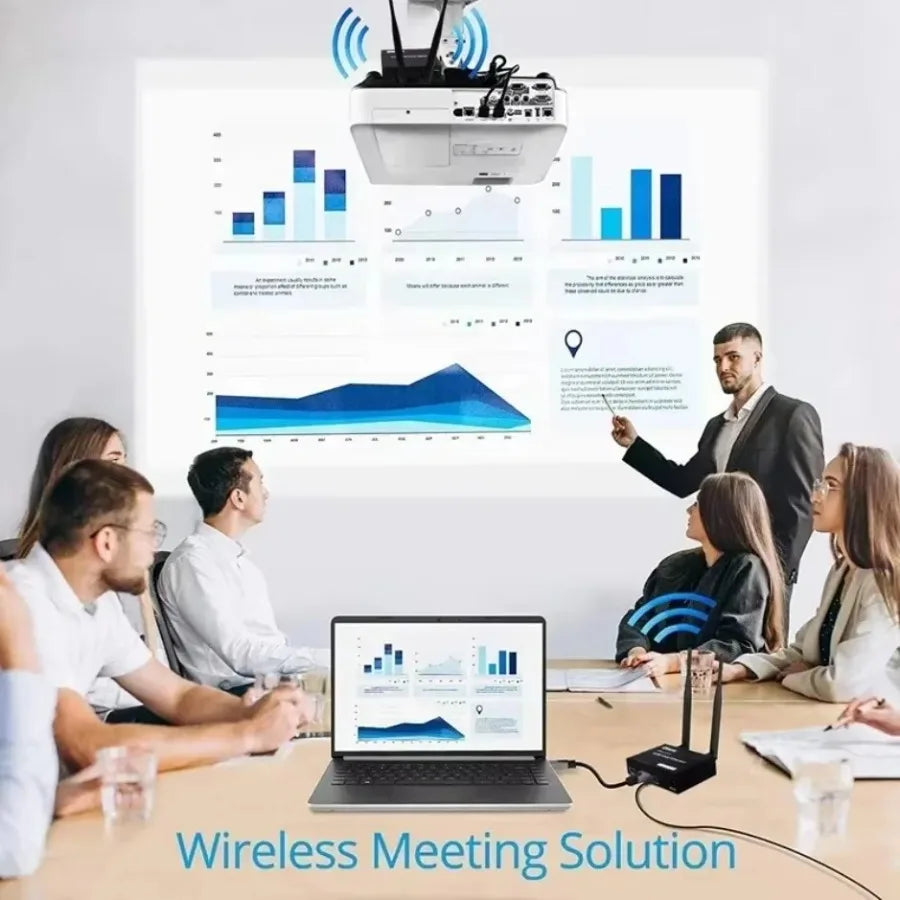 200M 1080P HDMI-Compatible Wireless Extender 5.8G HD Transmission Projector Video Extension for PC Laptop TV Projector Monitor