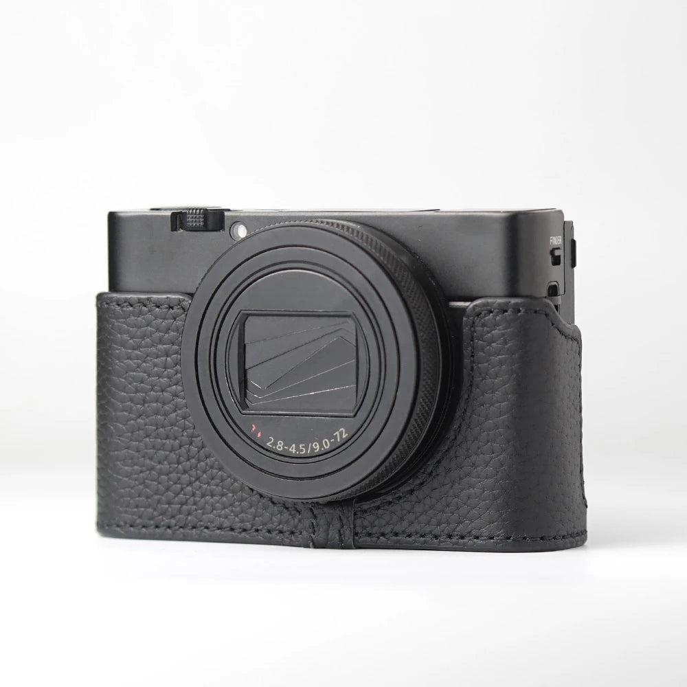 Genuine Real Leather Half Camera Case Bag Cover For Sony RX100M6 Case RX100 VI Case Camera Bag Photography Accessories