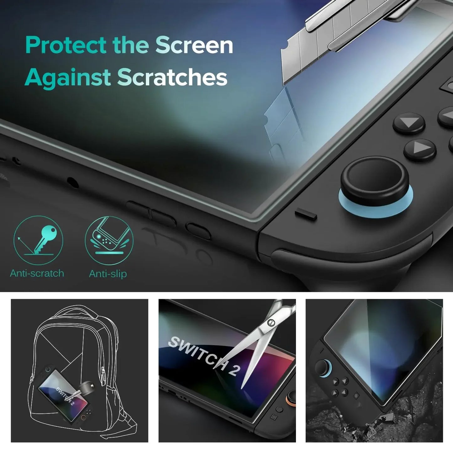Screen Protector Tempered Glass for Switch Nintend 2 Model 2025,Transparent HD Clear Anti-Scratch Screen Protector Accessories